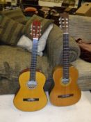 A Yairi "Soloist" acoustic guitar and a Palma 300N acoustic guitar