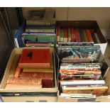 Four boxes of books to include Hon John Fortescue "Records of Stag-Hunting on Exmoor" published