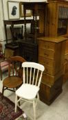 A nest of four Eastern hardwood occasional tables, oak octagonal occasional table on barley twist