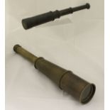 A replica 15" three draw telescope stamped "W. Ottway & Co., Ealing London 1915", together with a