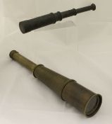 A replica 15" three draw telescope stamped "W. Ottway & Co., Ealing London 1915", together with a