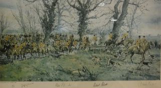 AFTER GORDON KING "The Garth and South Berks Hunt near Beech Hill 1983", colour print, signed by the