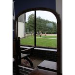 A painted overmantel mirror with arched top CONDITION REPORTS 20th Century mirror