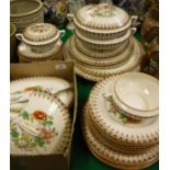 A Royal Worcester floral decorated part dinner service, approx 42 pieces, date marked for 1933