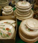 A Royal Worcester floral decorated part dinner service, approx 42 pieces, date marked for 1933