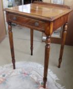 A mahogany and inlaid side table with single drawer,