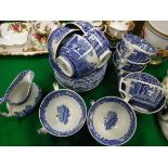 A collection of Spode Italian design twelve teacups and saucers, cream jug and sugar bowl