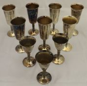 A box containing various Valero Falstaff plated goblets