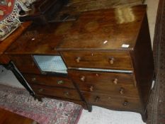 A 19th Century mahogany chest of four drawers, together with a mahogany converted commode with two