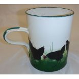 A Wemyss ware quart mug decorated with chickens and cockerel by RH & S