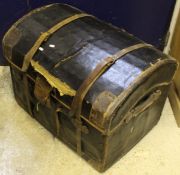 Two vintage dome top trunks