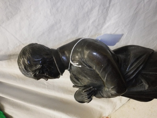 A pair of circa 1900 coppered Spelter figures of writers CONDITION REPORTS Are - Bild 7 aus 26