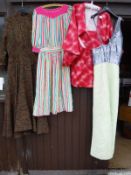 A collection of vintage ladies clothing to include a Catherine Buckley of London orange net top and