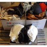 Three boxes of assorted sports clothing to include Schoeffel, Ralph Lauren, Golfino,