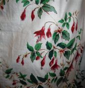 A pair of cotton thermal lined curtains, possibly Colefax & Fowler "Fuchsia",