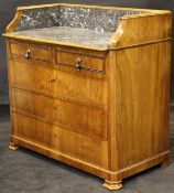 A 19th Century Continental walnut commode or washstand,