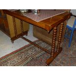 A white painted framed stool, a beech framed side cabinet,