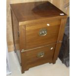 Two Chinese stained elm two drawer filing cabinets