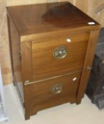 Two Chinese stained elm two drawer filing cabinets