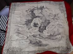 A 19th Century silk scarf entitled "The Angler's Companion" the middle depicting Sir Isaac Walton