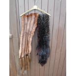 A dyed fox fur stole,