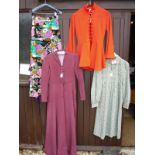A collection of vintage and other clothing to include a 19th Century embroidered dressing gown,