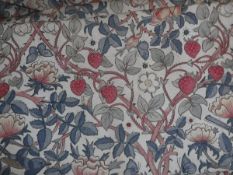 Various pieces of original William Morris fabric in 'Strawberry Thief' pattern