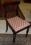 A set of six Victorian simulated rosewood bar back dining chairs with drop in seats,