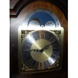 A modern mahogany cased long case clock of small proportions,