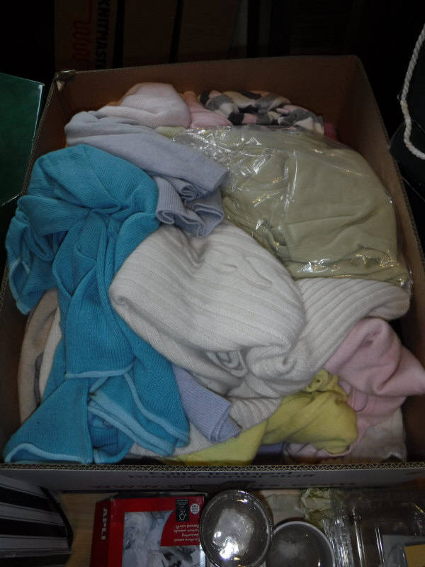 Two boxes of assorted cashmere and other jumpers to include Harrods, Pure Collection, Brora etc. - Image 2 of 2