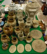 A collection of 19th and 20th Century stoneware pottery to include two Barker Pottery of