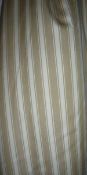 Two pairs of cotton interlined curtains of gold striped design CONDITION REPORTS