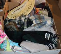 A box of assorted scarves to include cashmere etc CONDITION REPORTS A large quantity