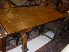A modern mahogany centre table,