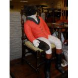 A rosewood effect bedroom chair, a 'fox in hunting regalia' pyjama case, a nest of three yew tables,