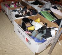 Four boxes of various shoes to include a pair of Christian Louboutin, Russell & Bromley,