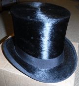 A "The Patent Ventillo", black silk top hat CONDITION REPORTS Approx 53.