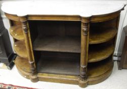 A Victorian walnut bow fronted credenza,