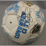 A Coventry City football club football signed by various members of the squad (circa fifteen years