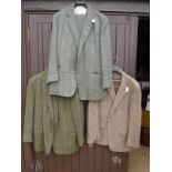 Two Gieves & Hawes tweed three piece suits together with a Magee houndstooth jacket,