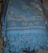 Two Casa Pupo wool pile bed covers of turquoise colours