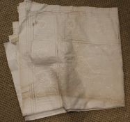A 19th Century French linen sheet, morogrammed "BN",