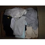 Two boxes of assorted cashmere and other jumpers to include Harrods, Pure Collection, Brora etc.