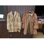 A dark brown mink jacket bearing Charles Moss Furs label to interior,