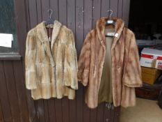 A dark brown mink jacket bearing Charles Moss Furs label to interior,