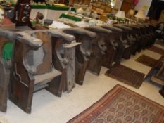 Two Victorian oak six seat choir stalls with Misericords (For restoration)