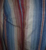 Two pairs of woven silk interlined Osborne and Little curtains of striped blue,