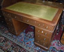 A Victorian mahogany kneehole desk,