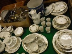 A Royal Doulton "Larchmont" pattern dinner / coffee service comprising coffee pot, sugar bowl,