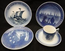 A collection of nine Royal Copenhagen Christmas plates including 1968, 1969, 1970, 1975, 1981, 1982,